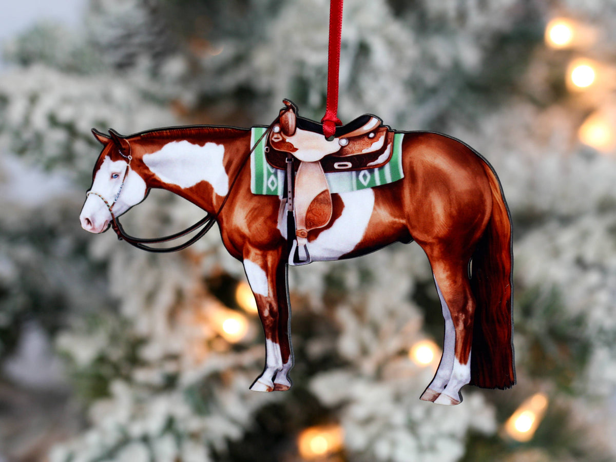 Chestnut Tobiano Western Pleasure Paint Horse Ornament Gift