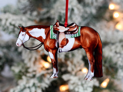 Chestnut Tobiano Western Pleasure Paint Horse Ornament Gift