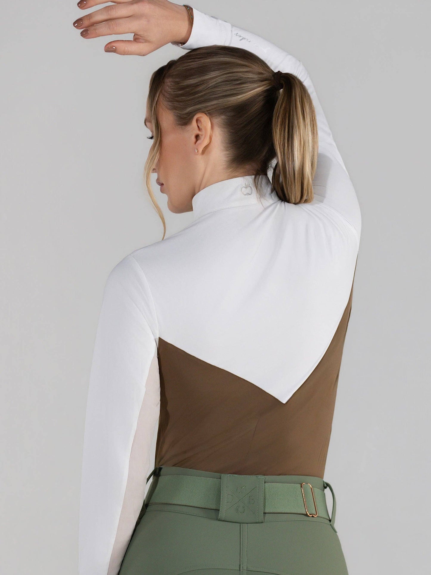 Dapplebay Lady 1/4 Zip LS Show Top-Chestnut: Chestnut / M