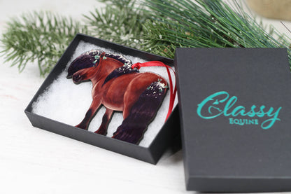 Bay Shetland Pony Ornament - Pony Christmas Ornament Décor