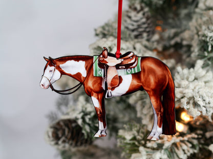 Chestnut Tobiano Western Pleasure Paint Horse Ornament Gift