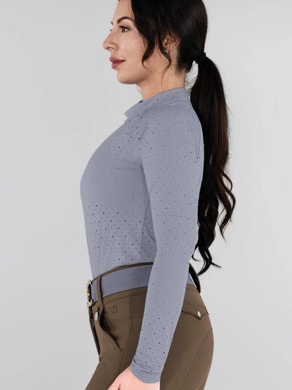 Dapplebay Aircut Mock Neck LS Top-Moonrise: Moonrise / L