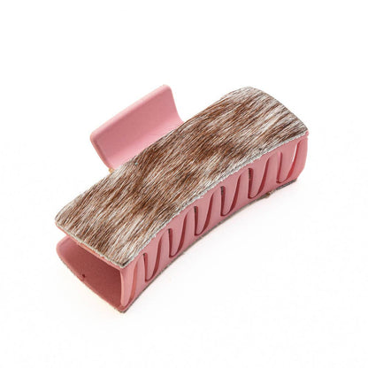 High Vista Hair Comb Clip In Pink and Brown: Turquoise-Embossed