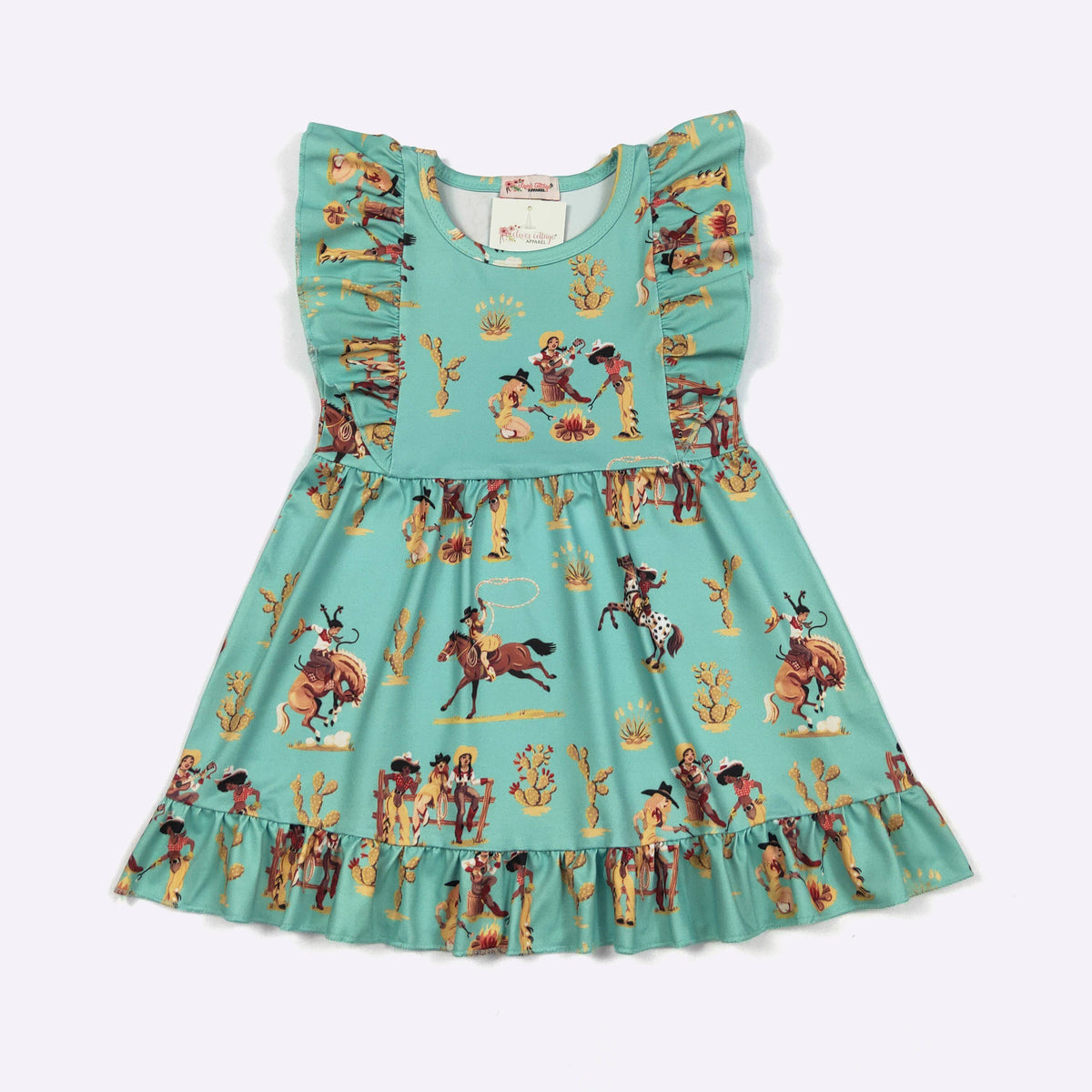Roping & Ruffles Girls Dress: 7/8 YRS