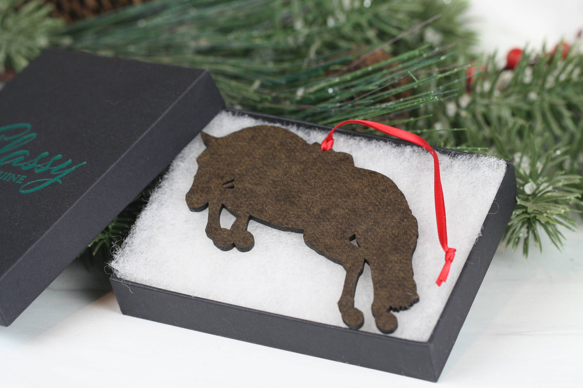 Hunter Jumper Horse Christmas Ornament - Black Sport Horse