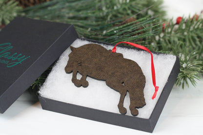 Hunter Jumper Horse Christmas Ornament - Black Sport Horse