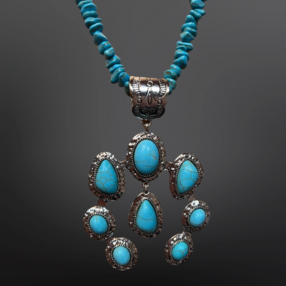 Navajo Inspired Faux Turquoise Necklace