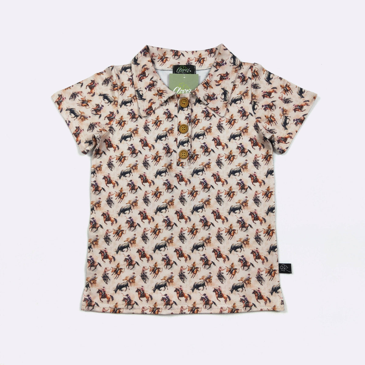 Roping Bulls Boy Collar Shirt: 9/10 yrs