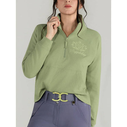 Dapplebay Crest 1/2 Zip French Terry Sweatshirt: Ballet Pink / M