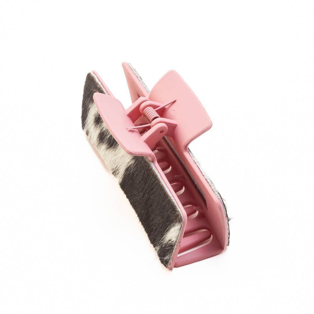 High Vista Hair Comb Clip In Pink and Brown: Turquoise-Embossed