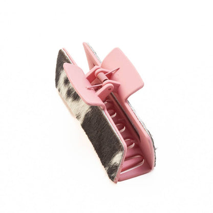 High Vista Hair Comb Clip In Pink and Brown: Turquoise-Embossed
