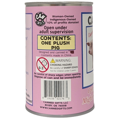 Canned Pig | Stuffed Farm Animal Plush w/Funny Jokes | Gift: Regular Lid