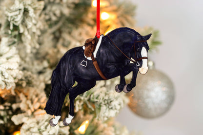 Hunter Jumper Horse Christmas Ornament - Black Sport Horse