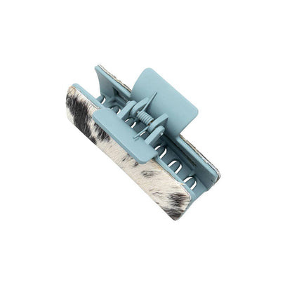Cactus Bloom Ridge Hair Comb Clip: Turquoise Embossed