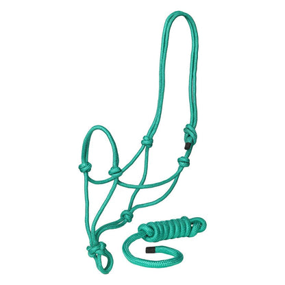TuffRider Rugged Rope Halter with matching lead: Green / Horse