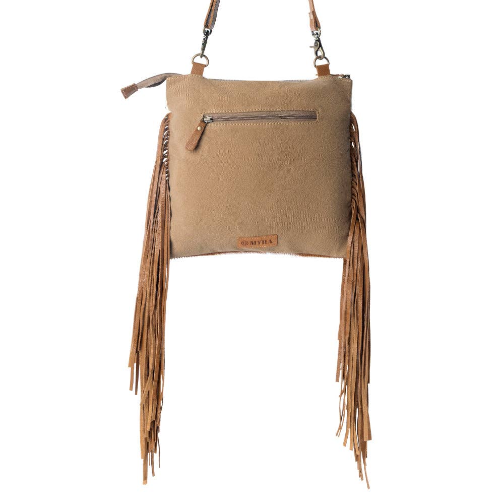 Tumbleweed Trail Fringed hand-tooled bag for women in Light Brown: Light Brown