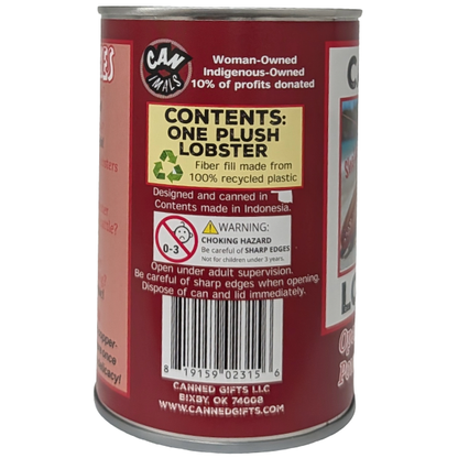 Sheldon the Canned Lobster - Eco-Friendly Plush w/Jokes: Regular Lid