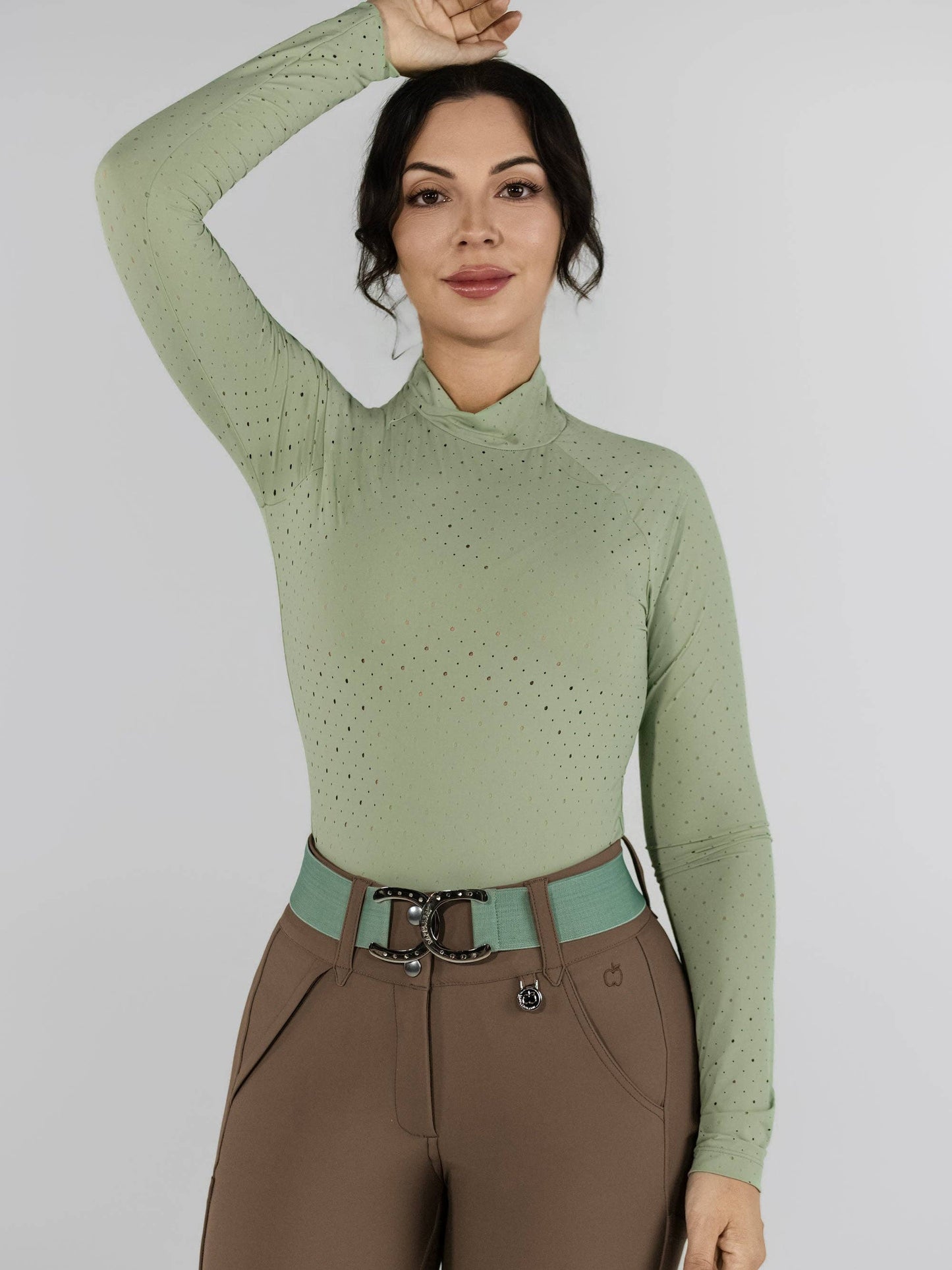 Dapplebay Aircut Mock Neck LS Top-Sage: SAGE / M
