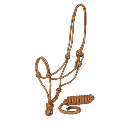TuffRider Rugged Rope Halter with matching lead: Blue / Horse