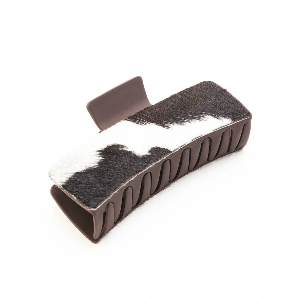 High Vista Hair Comb Clip In Dark Brown: Hand-Tooled