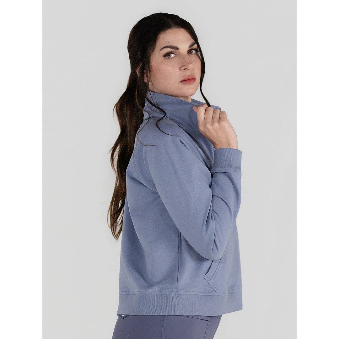 Dapplebay Crest 1/2 Zip French Terry Sweatshirt: Ballet Pink / M