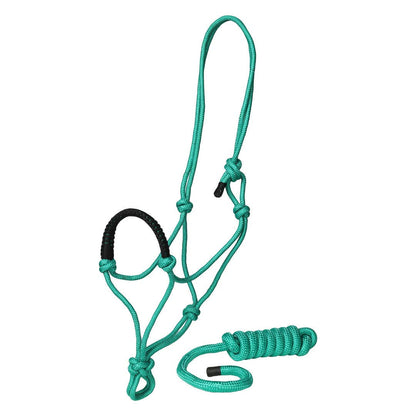 TuffRider Rugged Rope Halter Braided Noseband with matching lead: Red / Horse