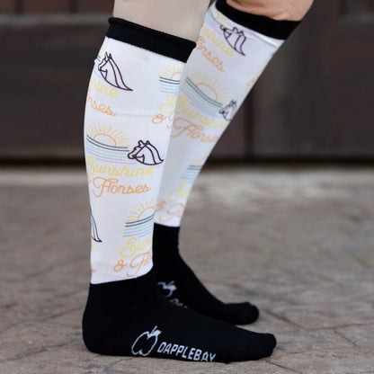 Dapplebay Slick Boot Socks - Sunshine & Horses: Multi / One Size