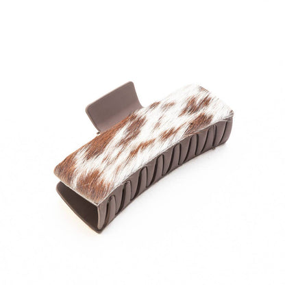 High Vista Hair Comb Clip In Dark Brown: Hand-Tooled