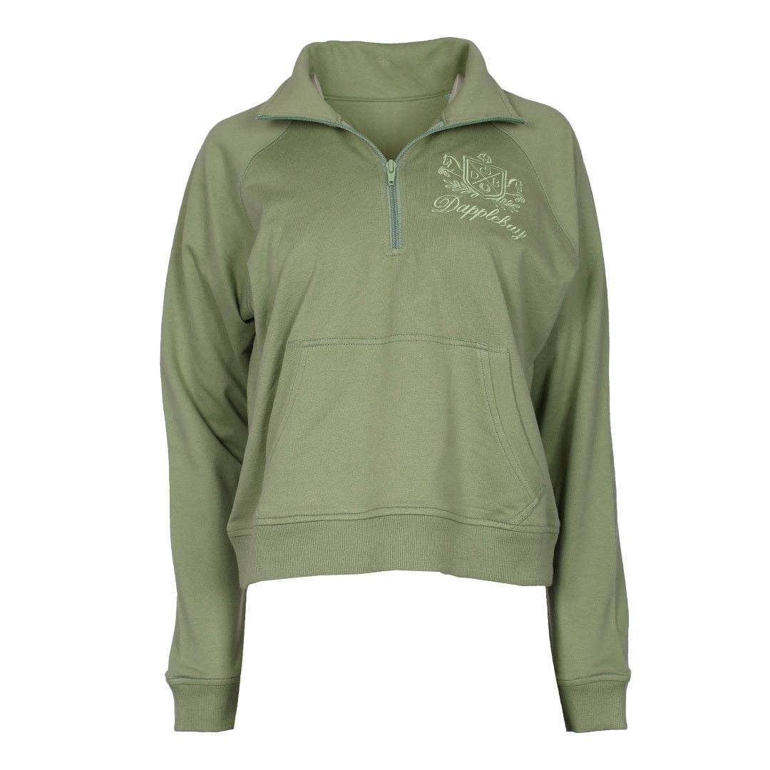 Dapplebay Crest 1/2 Zip French Terry Sweatshirt: Ballet Pink / M