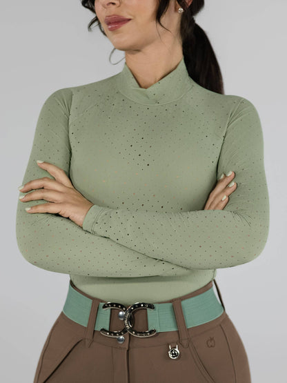 Dapplebay Aircut Mock Neck LS Top-Sage: SAGE / M