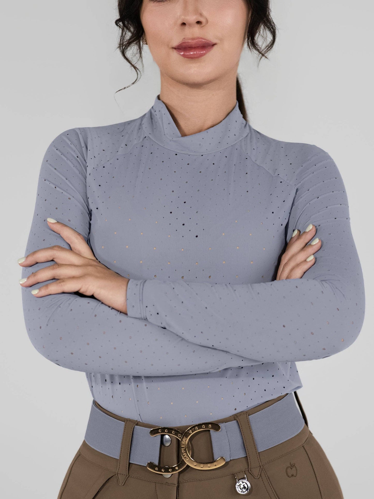 Dapplebay Aircut Mock Neck LS Top-Moonrise: Moonrise / S