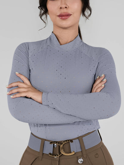 Dapplebay Aircut Mock Neck LS Top-Moonrise: Moonrise / S