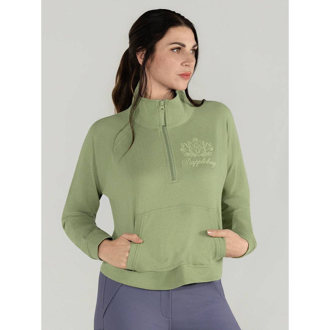 Dapplebay Crest 1/2 Zip French Terry Sweatshirt: Ballet Pink / M
