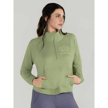 Dapplebay Crest 1/2 Zip French Terry Sweatshirt: Ballet Pink / M