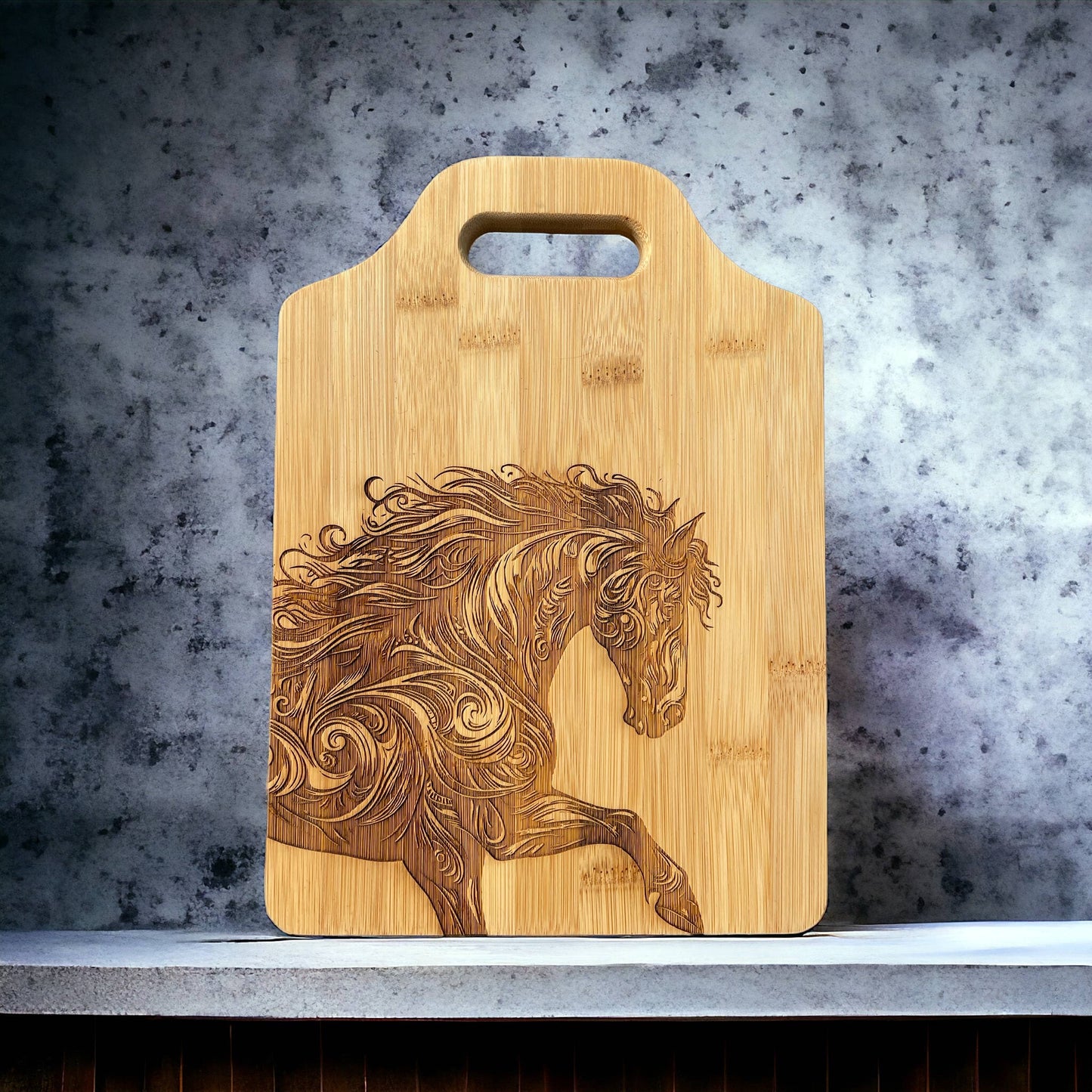 Horse Bamboo Cutting Board, charcuterie board, cheese board: 6"x9"