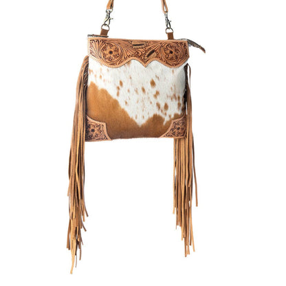 Tumbleweed Trail Fringed hand-tooled bag for women in Light Brown: Light Brown