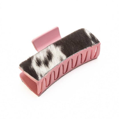 High Vista Hair Comb Clip In Pink and Brown: Turquoise-Embossed