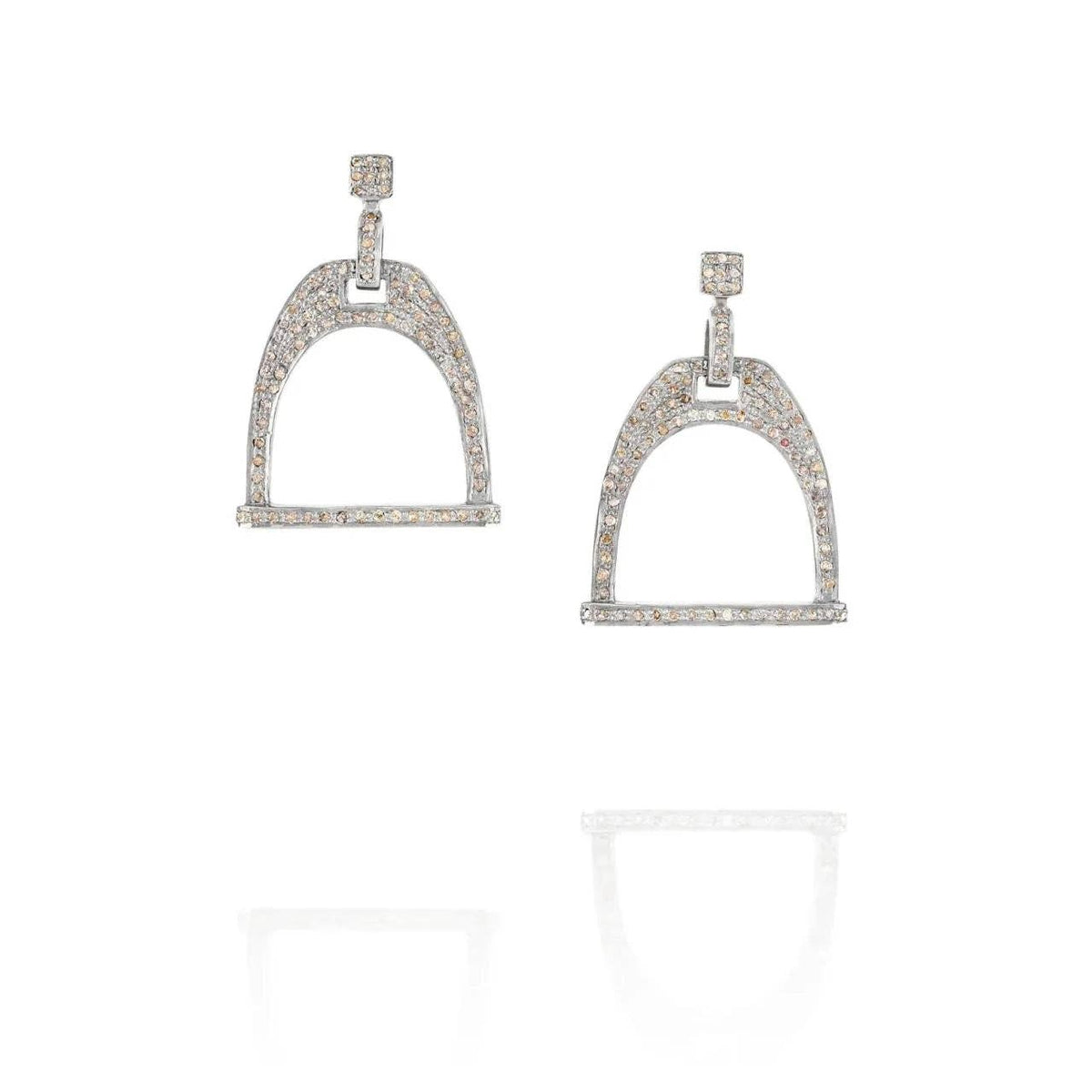 AWST Int'l Silver Plated Stirrup Earrings: Silver / STD