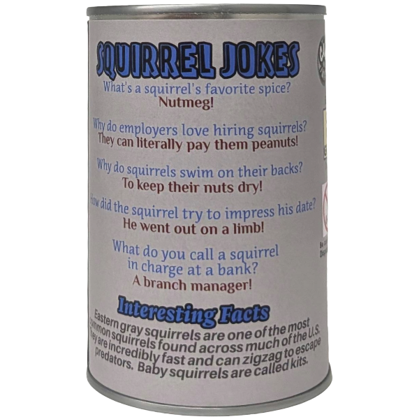 Canned Gray Squirrel | Stuffed Animal Plush | Funny Jokes: Regular Lid