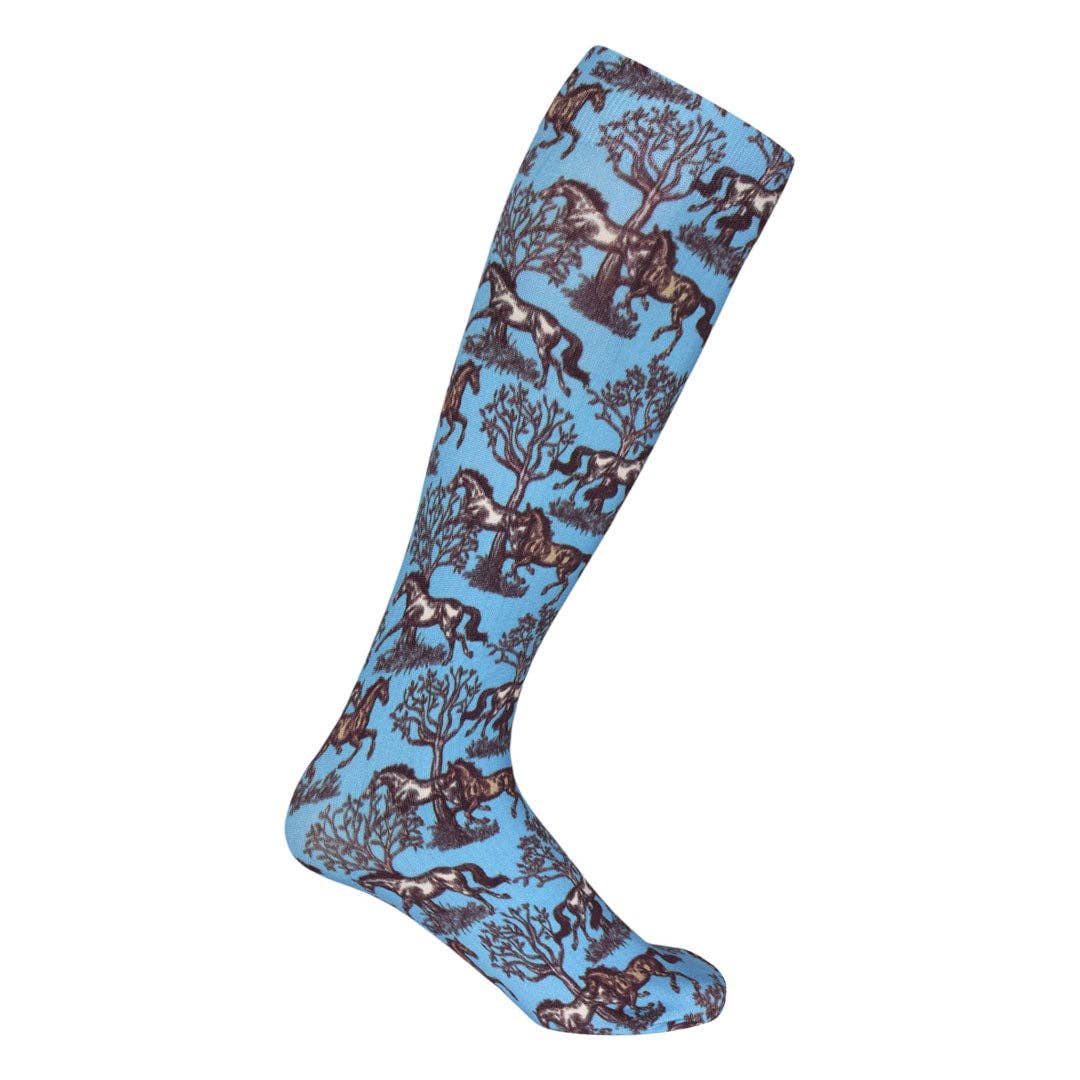 AWST Int'l Lila Toile Socks: Blue / STD