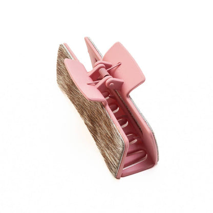 High Vista Hair Comb Clip In Pink and Brown: Turquoise-Embossed