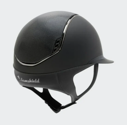 Helmet V2 Miss Matt - Shimmer Top - Black Chrome Rails & Silver Blazon - Samshield Custom 2.0